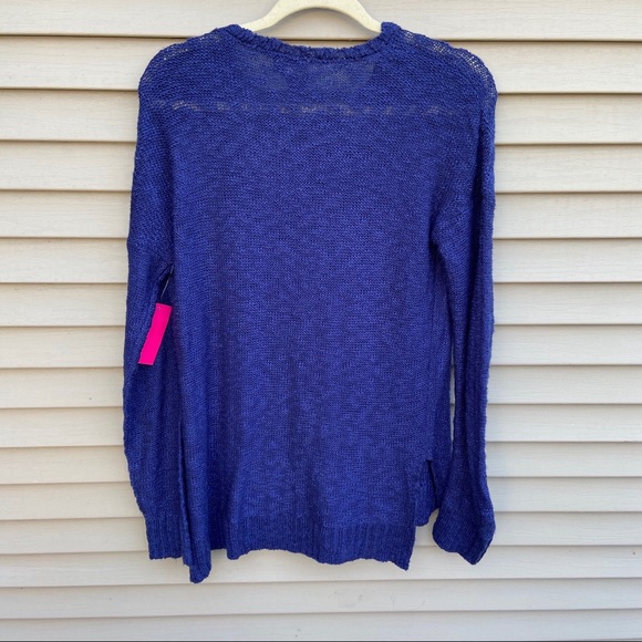 NWT Oh! MG OMG knit crew neck blue sweater - Picture 4 of 8